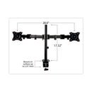 3M™ Dual Monitor Mount, For 27" Monitors, 360 Degree Rotation, +45 Degree/-45 Degree Tilt, 90 Degree Pan, Black, Supports 20 lb (MMMMM200B)