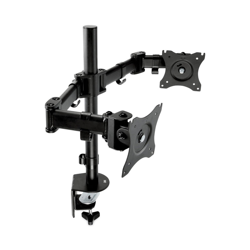 3M™ Dual Monitor Mount, For 27" Monitors, 360 Degree Rotation, +45 Degree/-45 Degree Tilt, 90 Degree Pan, Black, Supports 20 lb (MMMMM200B)