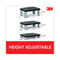 3M™ Adjustable Height Monitor Stand, 15 x 12 x 2.63 to 5.88, Black/Silver (MMMMS80B)