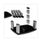 3M™ Adjustable Height Monitor Stand, 15 x 12 x 2.63 to 5.88, Black/Silver (MMMMS80B)