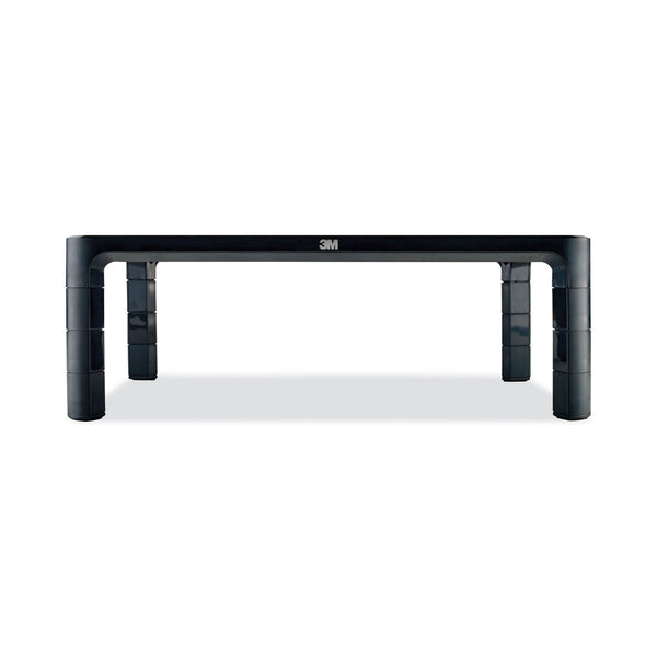 3M™ Adjustable Monitor Stand, 16" x 12" x 1.75" to 5.5", Black, Supports 20 lbs (MMMMS85B)