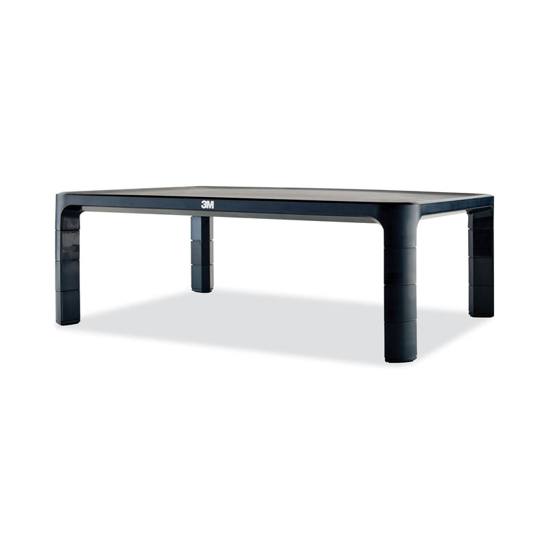 3M™ Adjustable Monitor Stand, 16" x 12" x 1.75" to 5.5", Black, Supports 20 lbs (MMMMS85B)