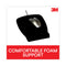 3M™ Antimicrobial Foam Mouse Pad with Wrist Rest, 8.62 x 6.75, Black (MMMMW209MB)