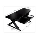 3M™ Precision Standing Desk, 42" x 23.2" x 6.2" to 20", Black (MMMSD70B)
