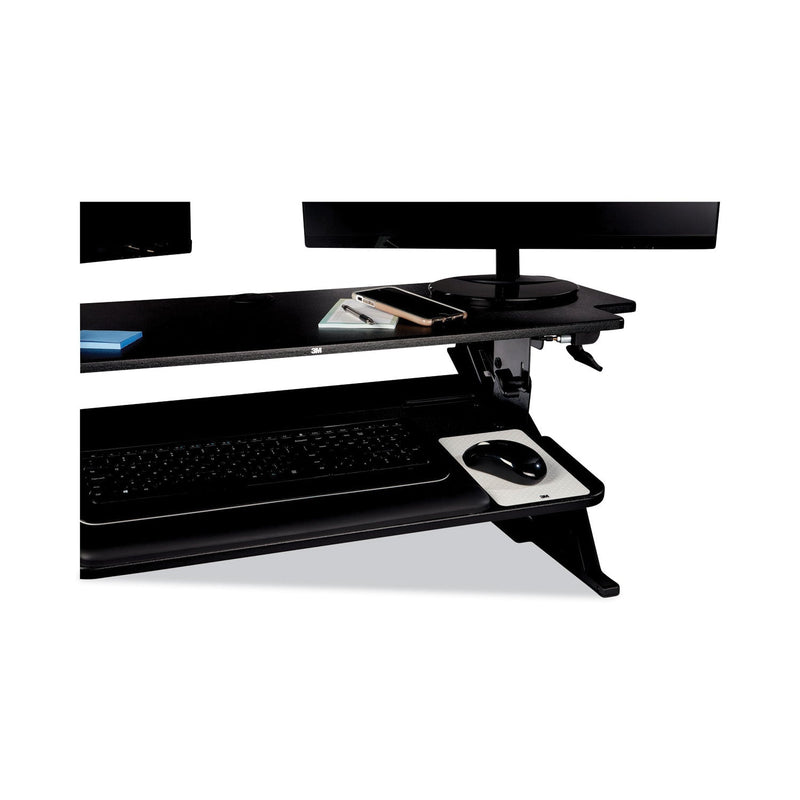 3M™ Precision Standing Desk, 42" x 23.2" x 6.2" to 20", Black (MMMSD70B)