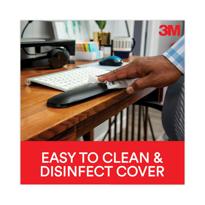 3M™ Antimicrobial Gel Large Keyboard Wrist Rest, 19 x 2.75, Black (MMMWR310LE)