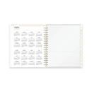 Blue Sky® Day Designer Daily/Monthly Frosted Planner, Rugby Stripe Artwork, 10 x 8, Black/White Cover, 12-Month (July-June): 2024-2025 (BLS137885)