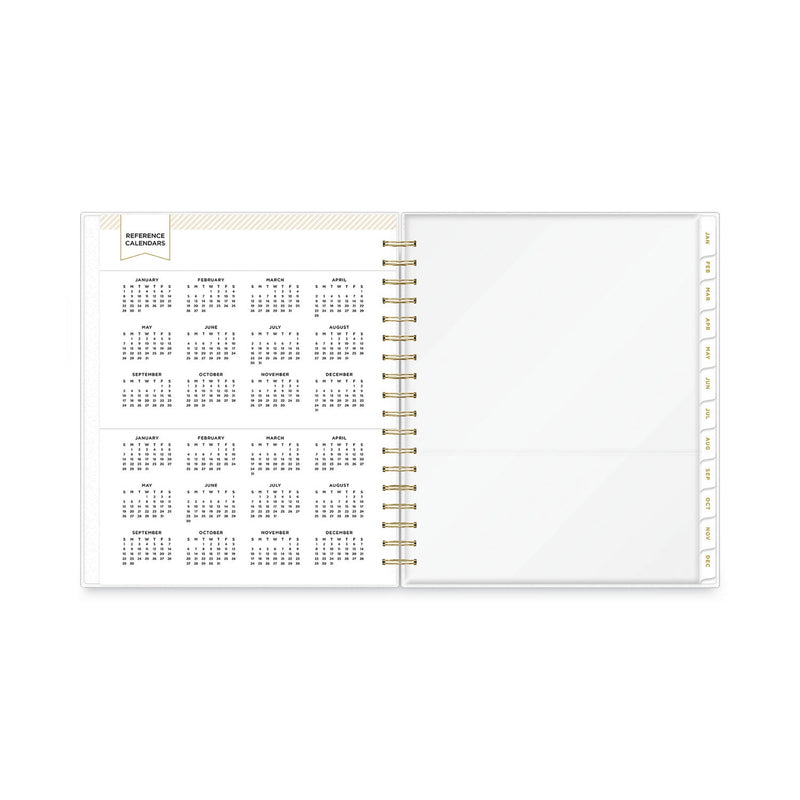 Blue Sky® Day Designer Daily/Monthly Frosted Planner, Rugby Stripe Artwork, 10 x 8, Black/White Cover, 12-Month (July-June): 2024-2025 (BLS137885)