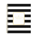 Blue Sky® Day Designer Daily/Monthly Frosted Planner, Rugby Stripe Artwork, 10 x 8, Black/White Cover, 12-Month (July-June): 2024-2025 (BLS137885)