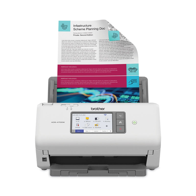 Brother ADS-4700W Professional Desktop Scanner, 600 dpi Optical Resolution, 80-Sheet Auto Document Feeder (BRTADS4700W)