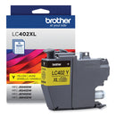 Brother LC402XLYS High-Yield Ink, 1,500 Page-Yield, Yellow (BRTLC402XLYS)