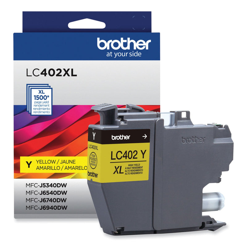 Brother LC402XLYS High-Yield Ink, 1,500 Page-Yield, Yellow (BRTLC402XLYS)