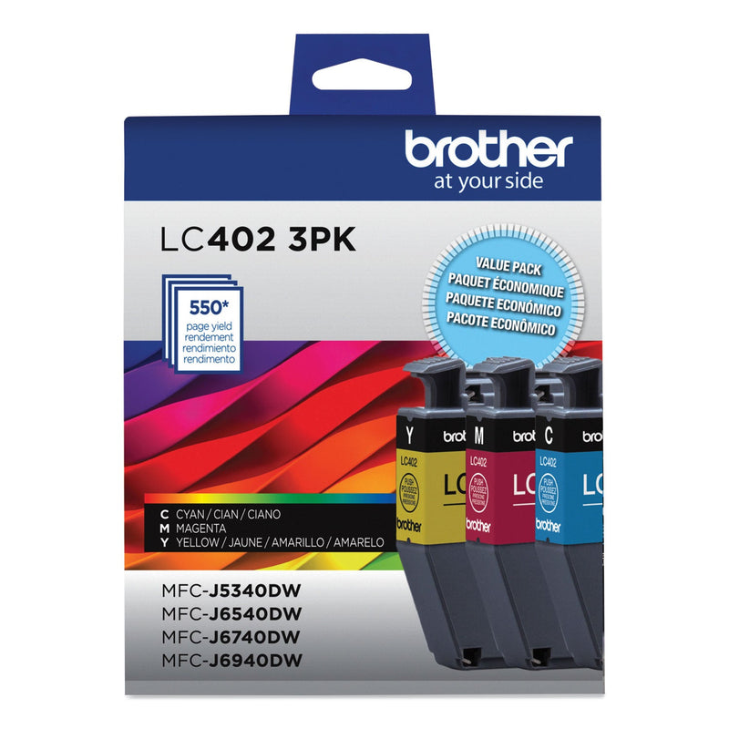 Brother Original Standard Yield Inkjet Ink Cartridge - Cyan, Magenta, Yellow - 3 Pack - Inkjet - Standard Yield - 3 Pack (BRTLC4023PKS)