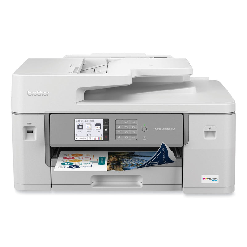 Brother MFC-J6555DW INKvestment Tank All-in-One Color Inkjet Printer, Copy/Fax/Print/Scan (BRTMFCJ6555DW)