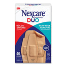 3M Nexcare™ DUO Bandages, Plastic, Assorted Sizes, 40/Pack (MMMDSA40)