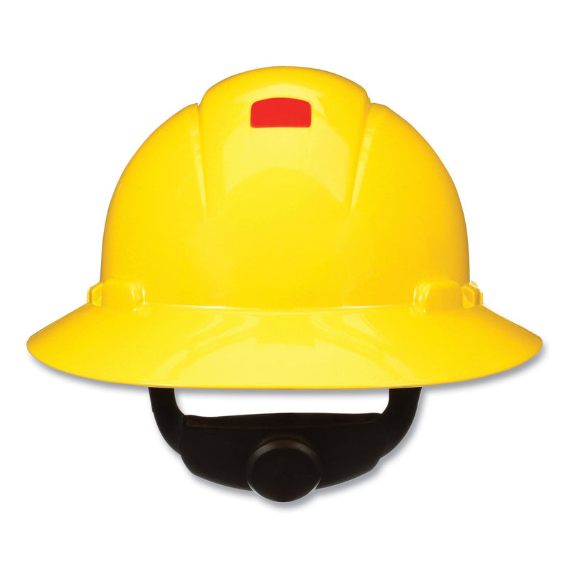 3M™ SecureFit Full Brim Hard Hat with Uvicator, Four-Point Ratchet Suspension, Yellow (MMMH802SFRUV)