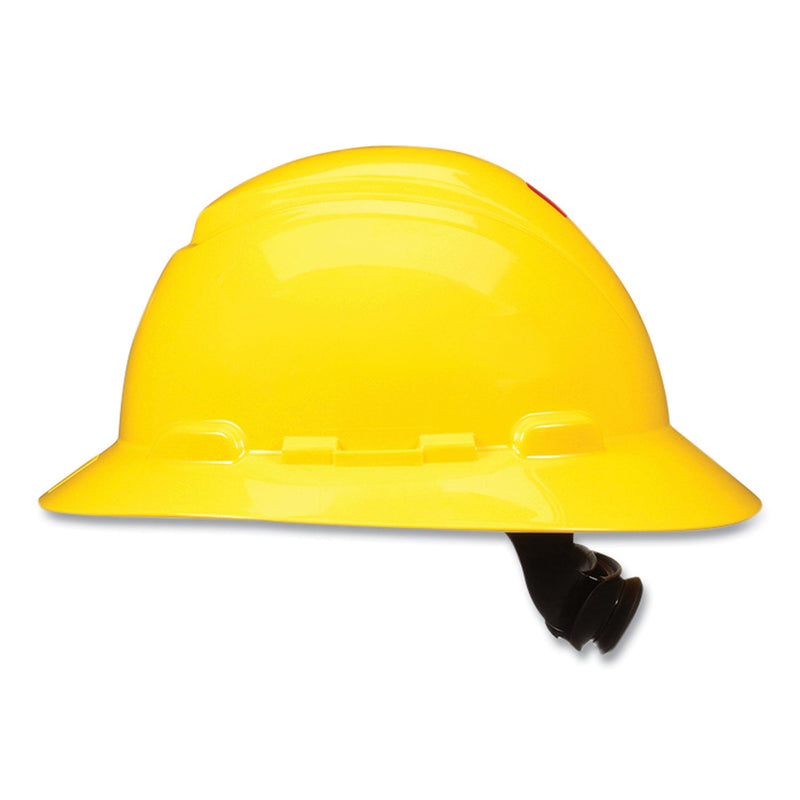 3M™ SecureFit Full Brim Hard Hat with Uvicator, Four-Point Ratchet Suspension, Yellow (MMMH802SFRUV)