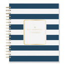 Blue Sky® Day Designer Navy Stripe Daily/Monthly Planner, Horizontal Stripe Artwork, 10 x 8, Navy/White Cover, 12-Month (Jan-Dec): 2025 (BLS142098)