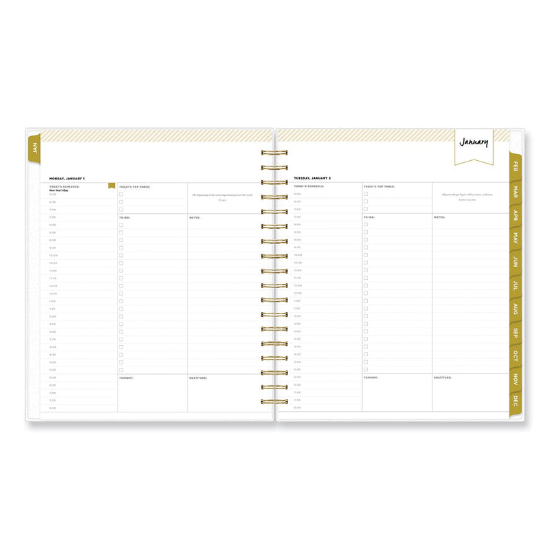 Blue Sky® Day Designer Navy Stripe Daily/Monthly Planner, Horizontal Stripe Artwork, 10 x 8, Navy/White Cover, 12-Month (Jan-Dec): 2025 (BLS142098)