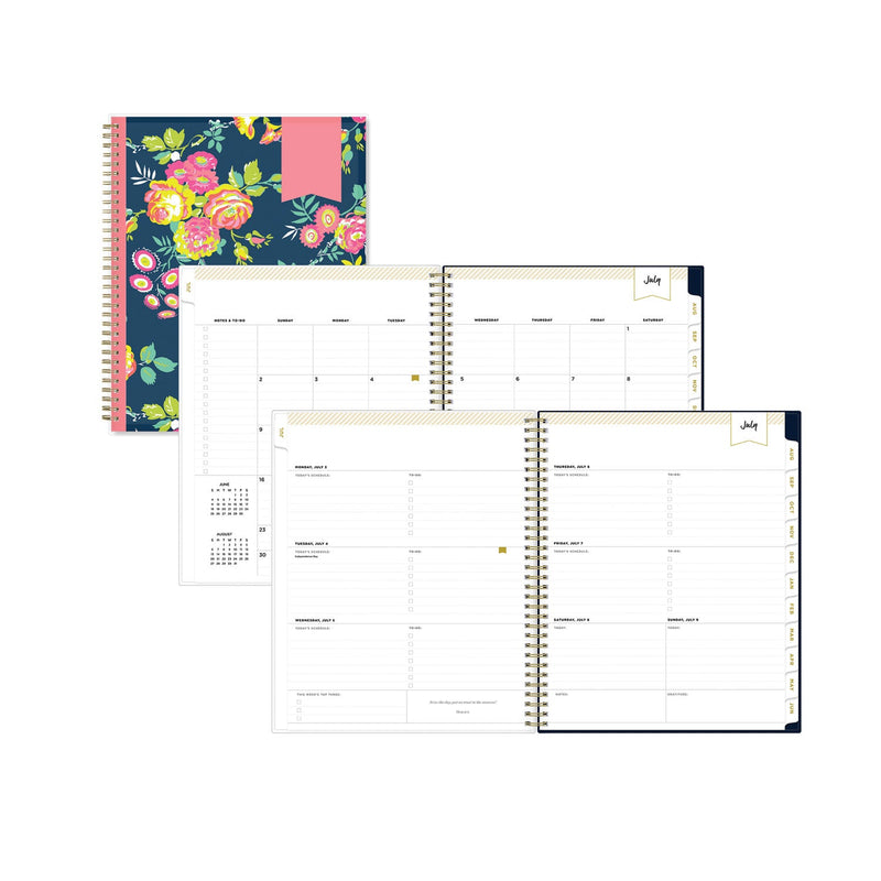 Blue Sky® Day Designer Peyton Create-Your-Own Cover Weekly/Monthly Planner, Floral, 11 x 8.5, Navy, 12-Month (July to June): 2024-2025 (BLS107924)