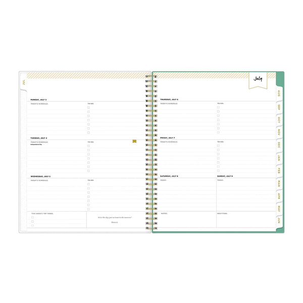 Blue Sky® Day Designer Academic Year Weekly/Monthly Frosted Planner, Palms Artwork, 11 x 8.5, 12-Month (July to June): 2024 to 2025 (BLS137891)