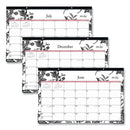 Blue Sky® Analeis Academic Year Desk Pad Calendar, Floral Artwork, 17 x 11, White/Black/Coral Sheets, 12-Month (July-June): 2024-2025 (BLS130617)