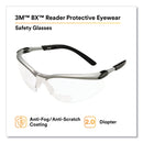 3M™ BX Molded-In Diopter Safety Glasses, +2.0 Diopter Strength, Black/Silver Plastic Frame, Clear Polycarbonate Lens (MMM1137500000)