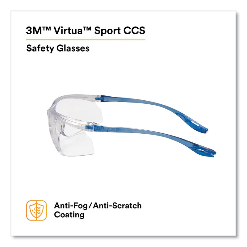 3M™ Virtua Sport CCS Protective Eyewear, Blue Plastic Frame, Clear Polycarbonate Lens (MMM1179600000)