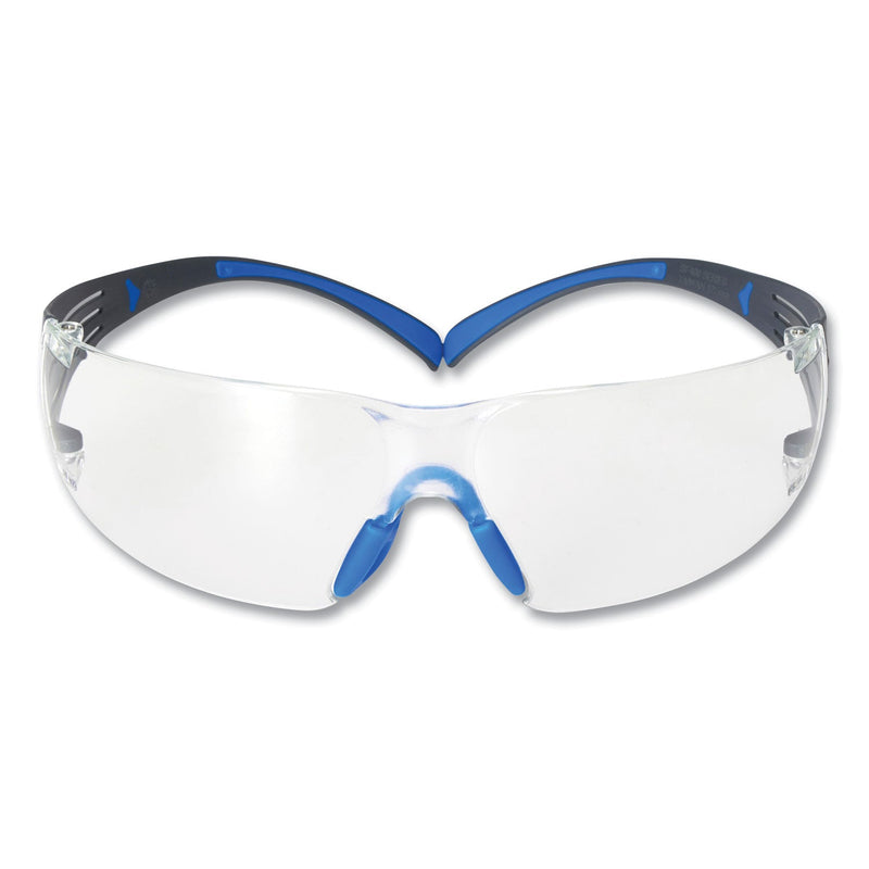 3M™ SecureFit Protective Eyewear, 400 Series, Black/Blue Plastic Frame, Clear Polycarbonate Lens (MMMSF401SGAFBLU)