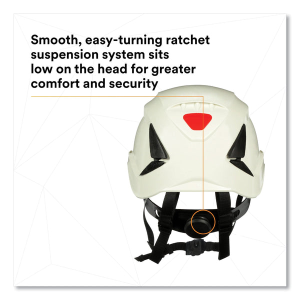 3M™ SecureFit X5000 Series Safety Helmet, 6-Point Pressure Diffusion Ratchet Suspension, White (MMMX5001ANSI)