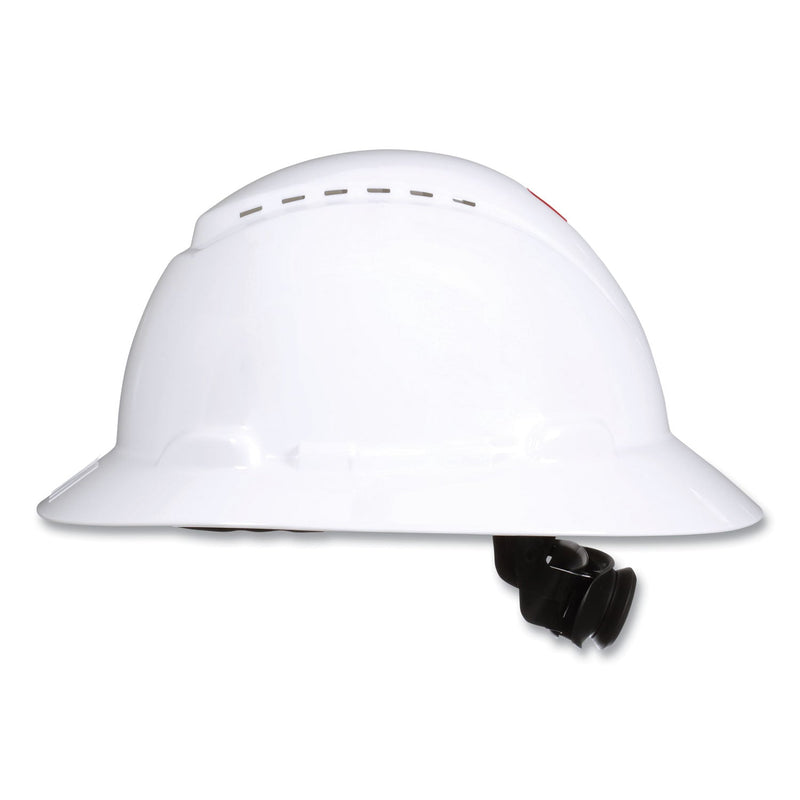 3M™ SecureFit H-Series Hard Hats, H-800 Vented Hat with UV Indicator, 4-Point Pressure Diffusion Ratchet Suspension, White (MMMH801SFVUV)