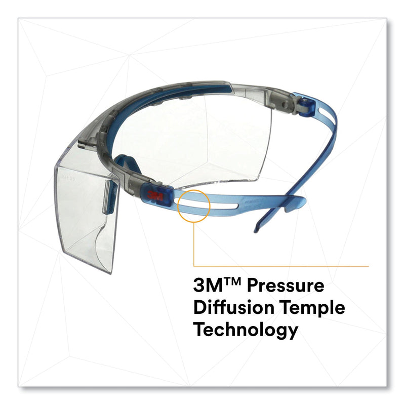 3M™ SecureFit Protective Eyewear, 3700 OTG Series, Blue Plastic Frame, Clean Polycarbonate Lens (MMMSF3701XSGAB)