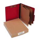 ACCO ColorLife PRESSTEX Classification Folders, 2 Dividers, Letter Size, Executive Red, 10/Box (ACC15669)