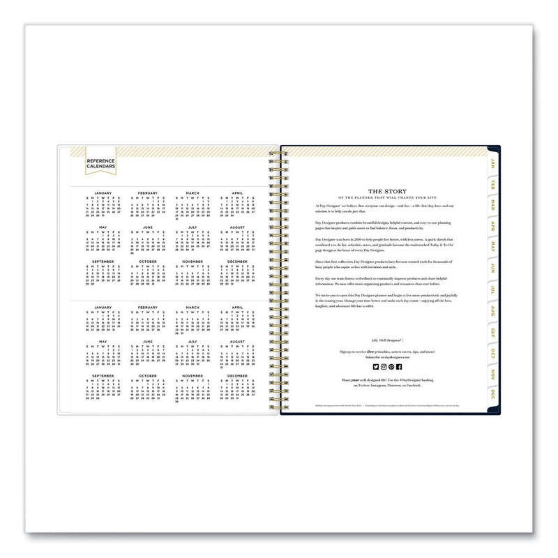 Blue Sky® Day Designer Peyton Create-Your-Own Cover Weekly/Monthly Planner, Floral Artwork, 11 x 8.5, Navy, 12-Month (Jan to Dec): 2025 (BLS103617)