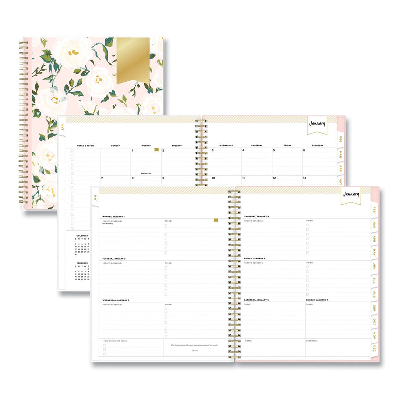 Blue Sky® Day Designer Coming Up Roses Create-Your-Own Cover Weekly/Monthly Planner, Roses Artwork, 11 x 8.5, 12-Month (Jan-Dec): 2025 (BLS140092)