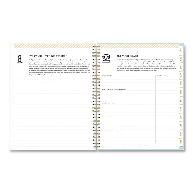 Blue Sky® Day Designer Secret Garden Mint Frosted Weekly/Monthly Planner, Floral Artwork, 11 x 8.5, 12-Month (Jan to Dec): 2025 (BLS140101)