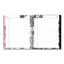 Blue Sky® Analeis Monthly Planner, Floral Artwork, 10 x 8, White/Black/Coral Cover, 12-Month (Jan to Dec): 2025 (BLS100004)