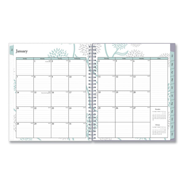 Blue Sky® Rue Du Flore Monthly Planner, Floral Artwork, 10 x 8, Jade/Lavender Cover, 12-Month (Jan to Dec): 2025 (BLS101605)