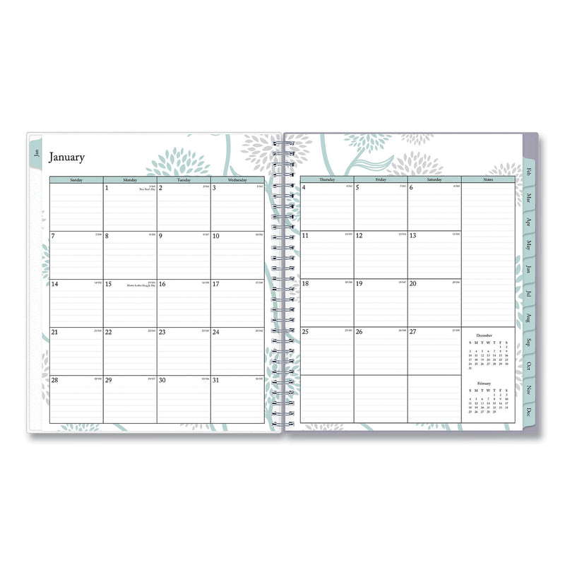 Blue Sky® Rue Du Flore Monthly Planner, Floral Artwork, 10 x 8, Jade/Lavender Cover, 12-Month (Jan to Dec): 2025 (BLS101605)