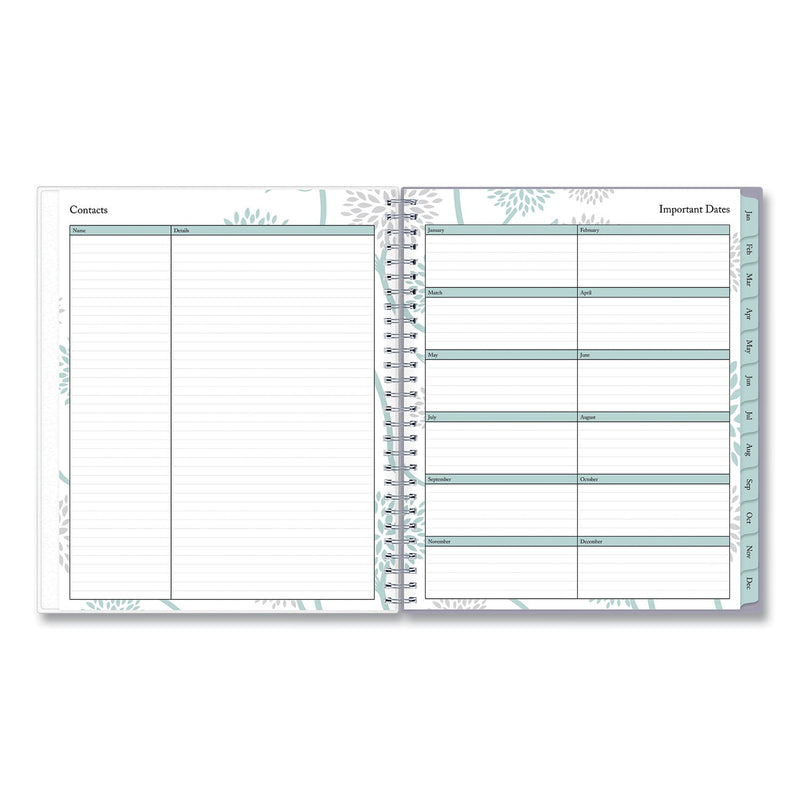 Blue Sky® Rue Du Flore Monthly Planner, Floral Artwork, 10 x 8, Jade/Lavender Cover, 12-Month (Jan to Dec): 2025 (BLS101605)