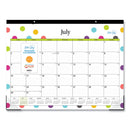 Blue Sky® Teacher Dots Academic Desk Pad, 22 x 17, Black Binding, Clear Corners, 12-Month (July to June): 2024 to 2025 (BLS105496)