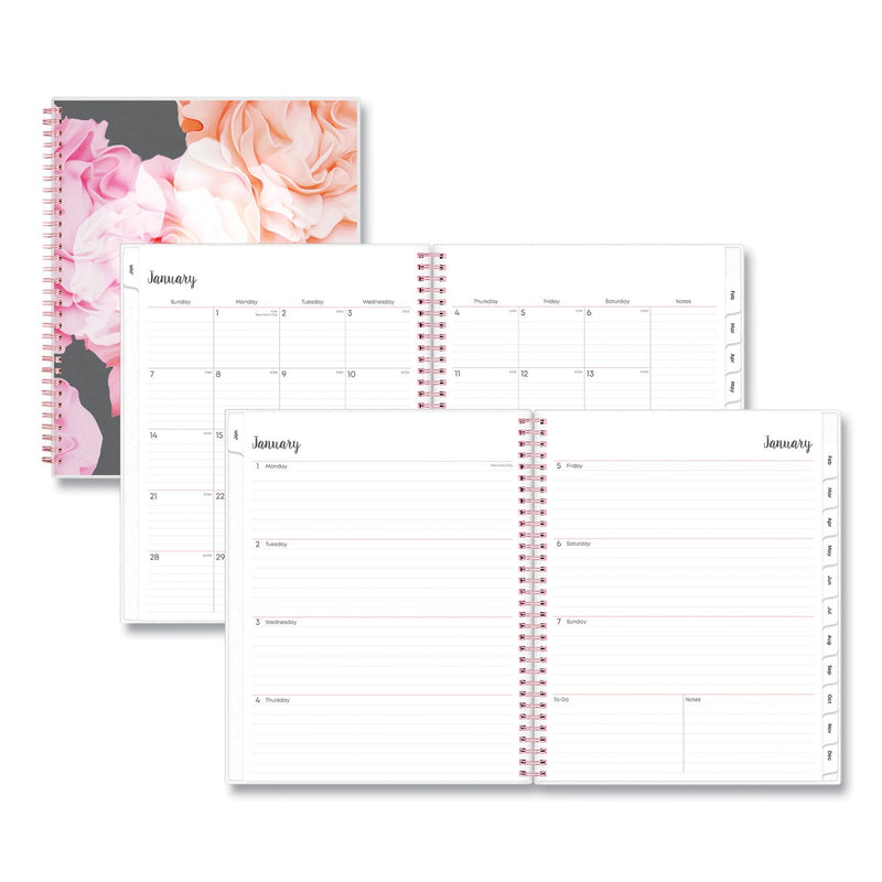 Blue Sky® Joselyn Weekly/Monthly Planner, Floral Artwork, 11 x 8.5, Pink/Peach/Black Cover, 12-Month (Jan to Dec): 2025 (BLS110394)