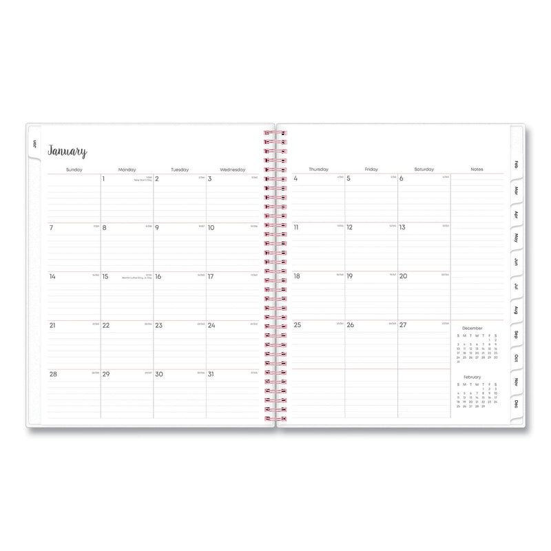 Blue Sky® Joselyn Weekly/Monthly Planner, Floral Artwork, 11 x 8.5, Pink/Peach/Black Cover, 12-Month (Jan to Dec): 2025 (BLS110394)