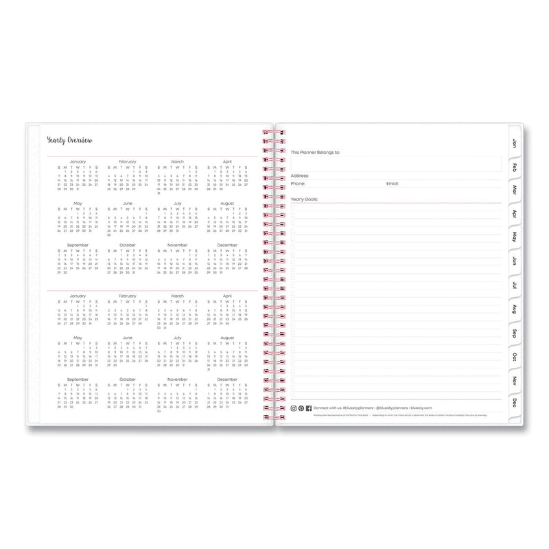 Blue Sky® Joselyn Weekly/Monthly Planner, Floral Artwork, 11 x 8.5, Pink/Peach/Black Cover, 12-Month (Jan to Dec): 2025 (BLS110394)