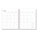 Blue Sky® Joselyn Monthly Wirebound Planner, Floral Artwork, 10 x 8, Pink/Peach/Black Cover, 12-Month (Jan to Dec): 2025 (BLS110395)