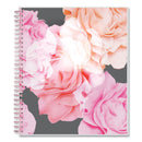 Blue Sky® Joselyn Monthly Wirebound Planner, Floral Artwork, 10 x 8, Pink/Peach/Black Cover, 12-Month (Jan to Dec): 2025 (BLS110395)