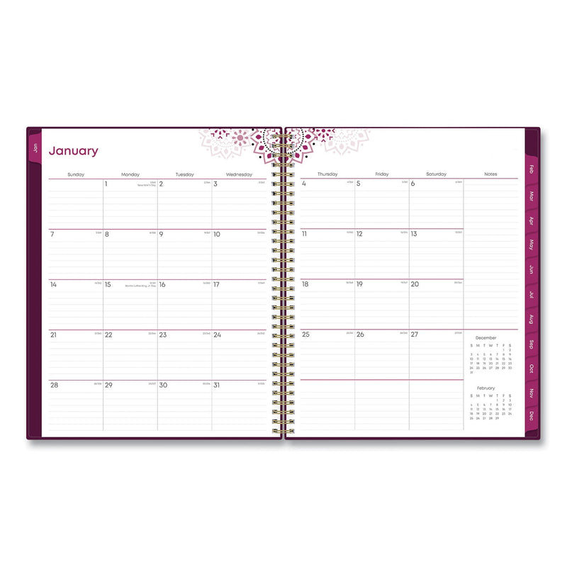 Blue Sky® Gili Weekly/Monthly Planner, Jewel Tone Artwork, 11 x 8.5, Plum Cover, 12-Month (Jan to Dec): 2025 (BLS117889)