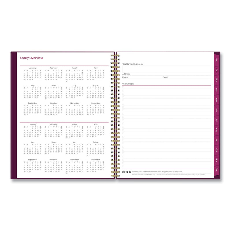 Blue Sky® Gili Weekly/Monthly Planner, Jewel Tone Artwork, 11 x 8.5, Plum Cover, 12-Month (Jan to Dec): 2025 (BLS117889)