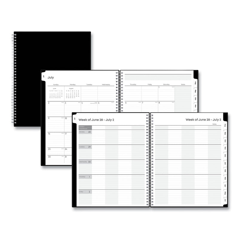 Blue Sky® Teacher's Solid Black Weekly/Monthly Lesson Planner, 2024 to 2025, Nine Classes, Black Cover, (144) 11 x 8.5 Pages (BLS134433)