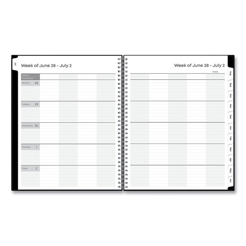 Blue Sky® Teacher's Solid Black Weekly/Monthly Lesson Planner, 2024 to 2025, Nine Classes, Black Cover, (144) 11 x 8.5 Pages (BLS134433)
